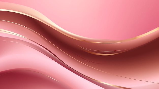 luksusowe różowe odcienie tła złotej linii w abstrakcji 3D