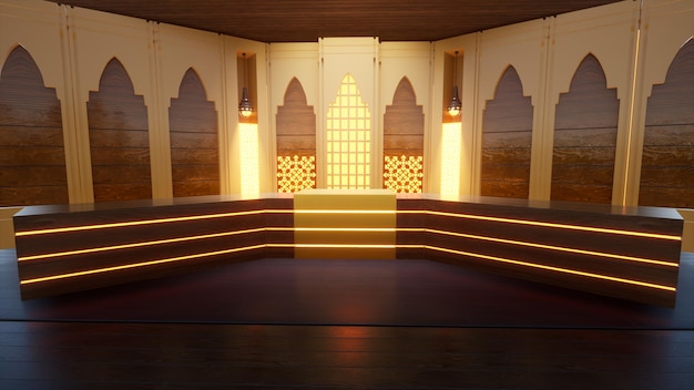 Luksusowe studio islamskie Studio Tło 3d ilustracja