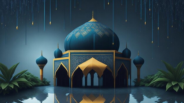 Luksusowe tło islamskie z tłem eid mubarok ramadan