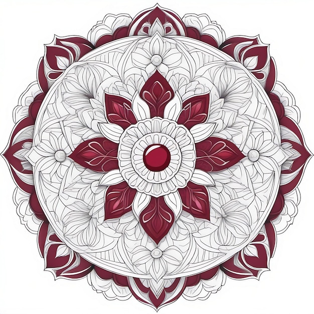 Zdjęcie luksusowe tło mandali z białym tłem arabeska kolorowy wzór generatywnej ai