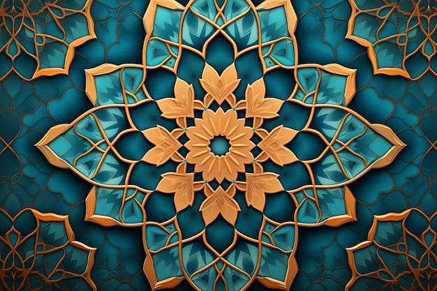Luksusowe Tło Mandali Ze Złotym Arabskim Islamskim Arabeskim Wzorem Projektowania Tła Renderingu 3d