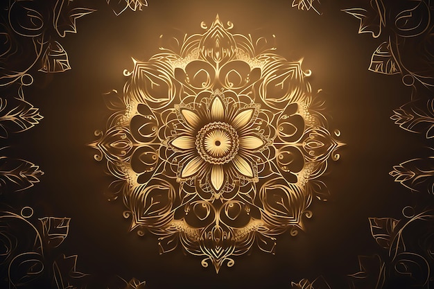 Luksusowe złote arabeskie mandala tło