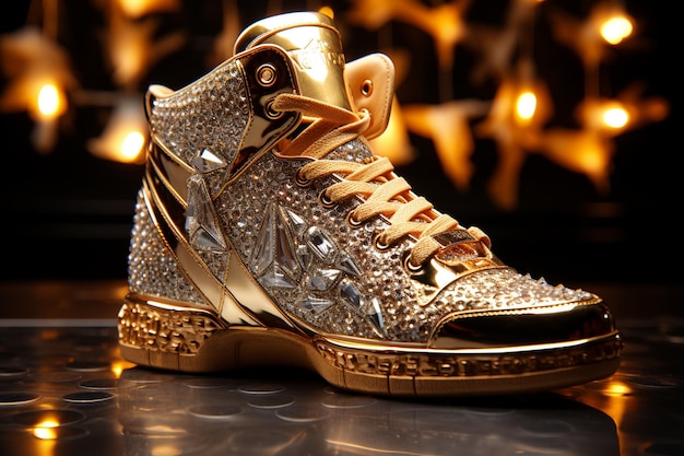 luksusowe złote buty ai generowane