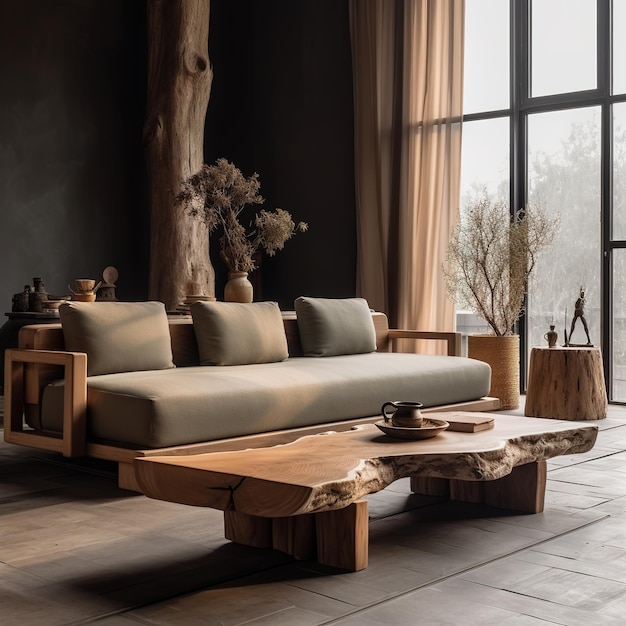 luksusowy drewniany salon