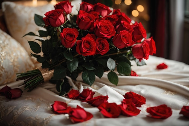 Luksusowy komfort z bukietem czerwonych róż