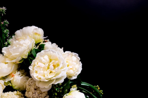 Zdjęcie luksusowy kwiatowy układ z goździka i kwiat chryzantemy