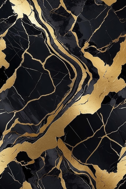 Luksusowy marmur złoty czarna tekstura tła Naturalny kamień materiał wzór naturalny marmur złota