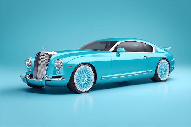 Luksusowy niebieski samochód