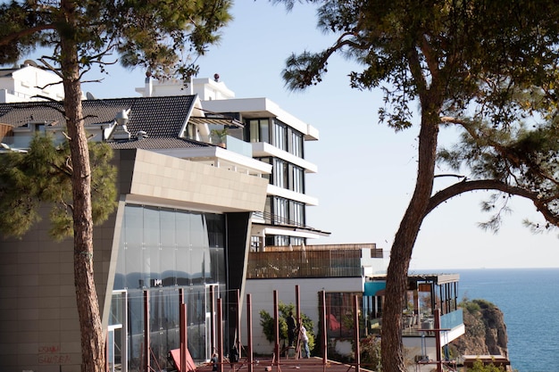 Luksusowy nowoczesny hotel z widokiem na morze Resort odpoczynek wakacje nad morzem