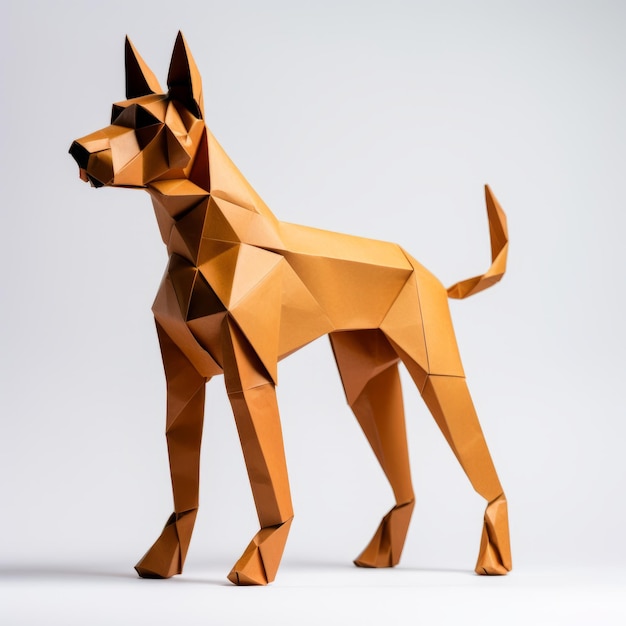 Luksusowy pies origami w stylu Patricka Browna z symetrią strukturalną