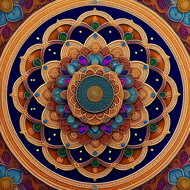 Luksusowy projekt mandali i islamskie tło w złotym kolorze
