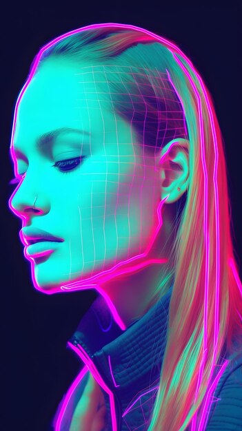 luksusowy projekt modelki risograph neon synthwave