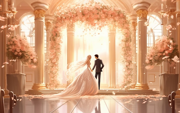 Luksusowy ślub tło ilustracja