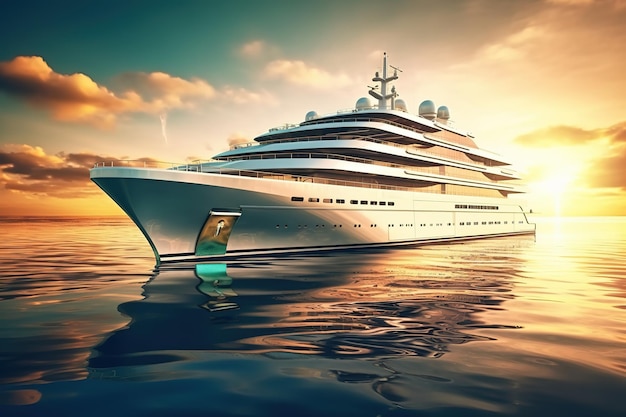 luksusowy super jacht pływający po pięknym morzu