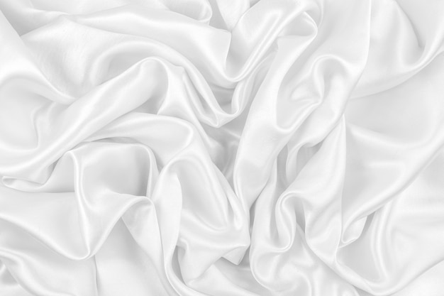 Luksusowy z gładkiej białej tkaniny jedwabnej lub satynowej w tle