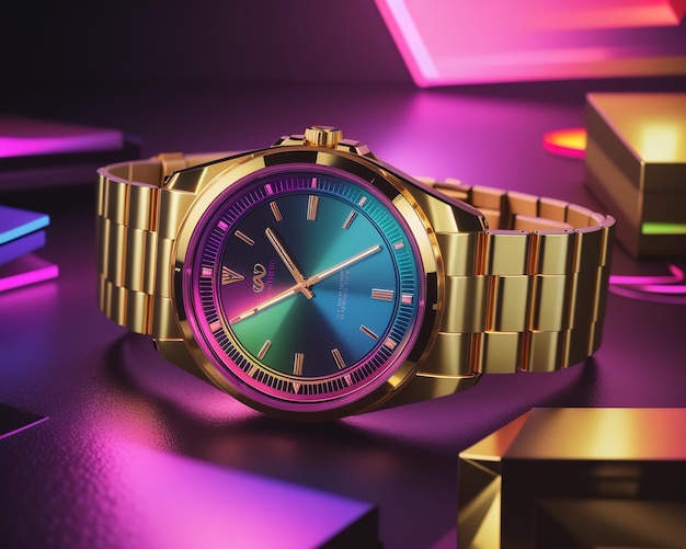 Luksusowy złoty analogowy zegarek dla mężczyzn i kobiet