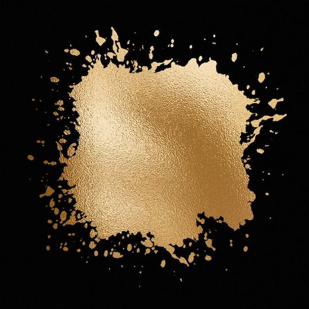 Zdjęcie luksusowy złoty pędzel plusk na białym tle na czarnym tle
