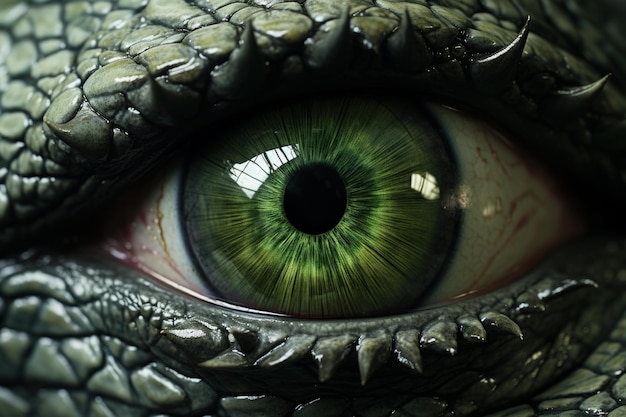 Luminescent Reptilian eye closeup kolorowy Generate Ai