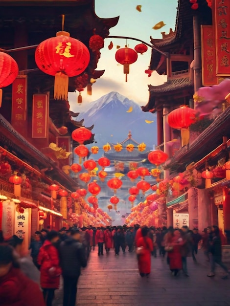 Zdjęcie lunar year happy chinese new year celebration image wszystko jest czerwone