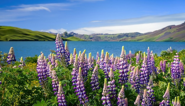 Lupiny z jeziora Tekapo