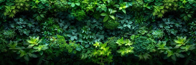 Lush Green Herb Wall Plant for Nature Tło Generatywna sztuczna inteligencja