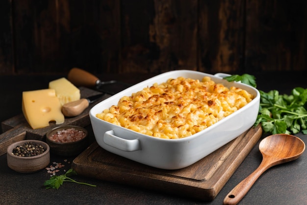 Mac n cheese tradycyjne amerykańskie jedzenie selektywne skupienie