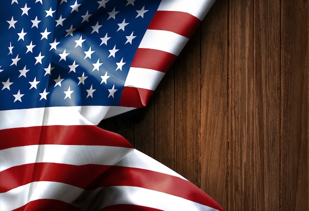 Macha amerykańską flagę Stany Zjednoczone Ameryki na tekstury drewna