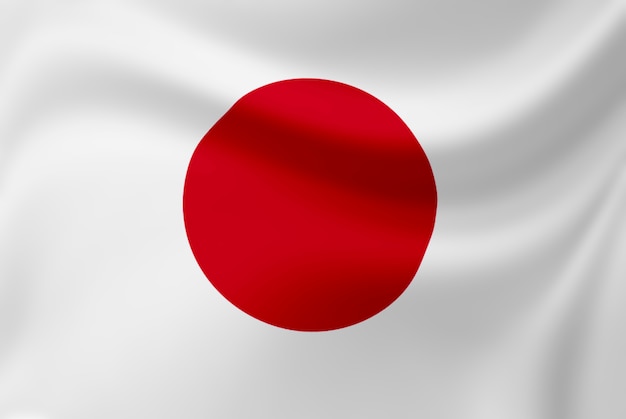 Macha flagą Japonii.