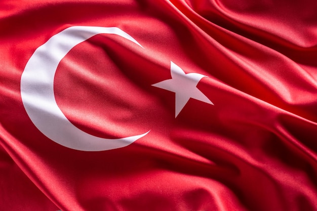 Macha flagą Turcji Narodowy symbol kraju i stanu