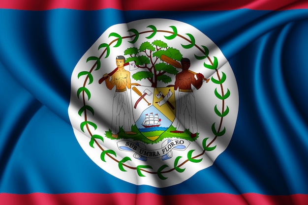 Macha jedwabną flagą Belize