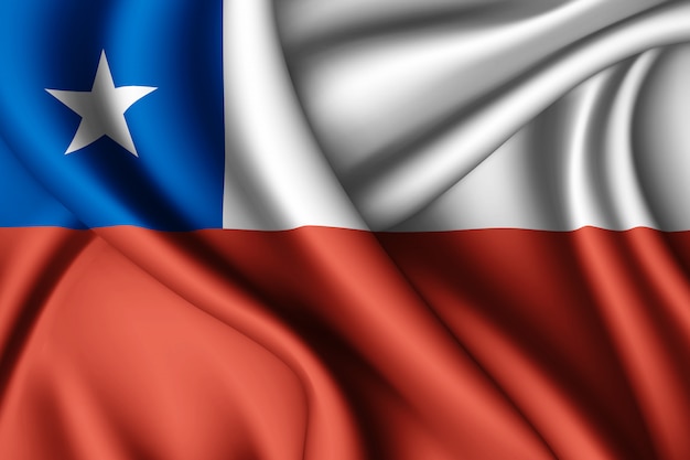 Macha jedwabną flagą Chile