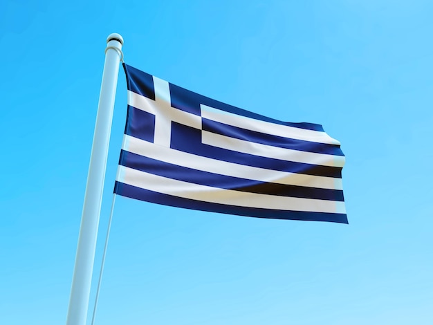 Machać flagą Grecji