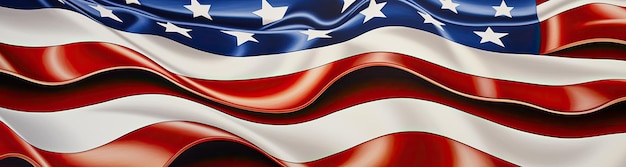 Machając amerykańską flagą z gwiazdkami