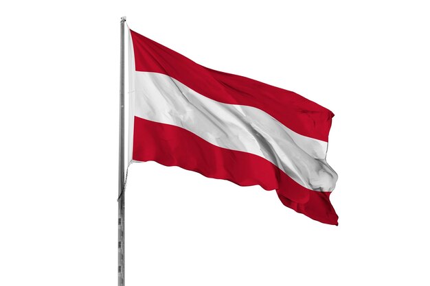 Machająca austriacką flagą na białym tle