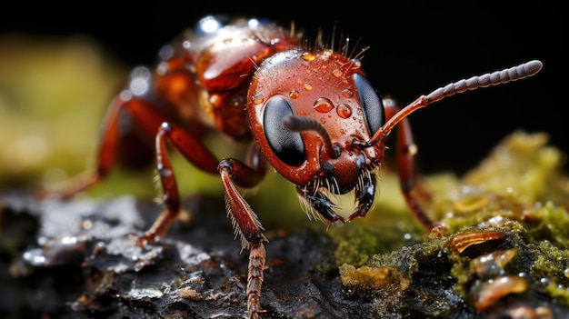 Macro Shot Of Bullet Ant On Tree Background Hd Generative Ai