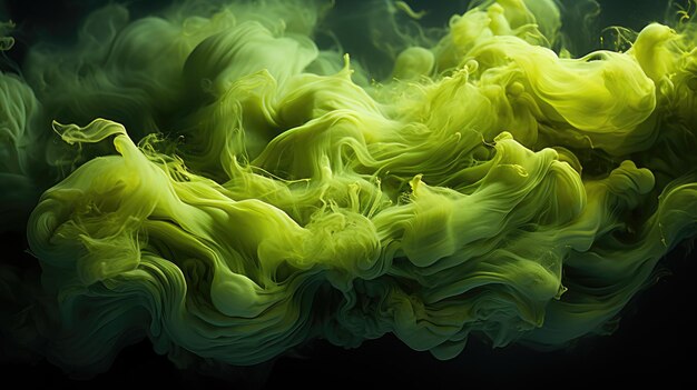 Macro Shot Of Chartreuse Smoke Background Hd Generative Ai