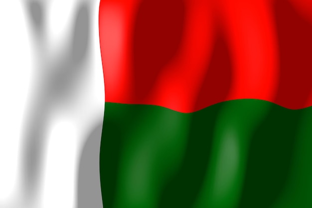 Madagaskar pomarszczona flaga kraju