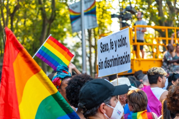 Madryt Hiszpania 9 Lipca 2022 Baner Na Rzecz Praw Kolektywu W Partii Dumy Gejowskiej Lgbt W Madrycie