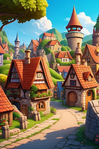 Mages of a Cartoon Village Background HD Zdjęcia i tapety dostępne do bezpłatnego pobrania na Png