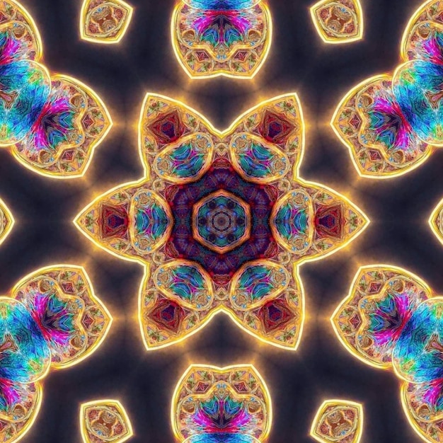 Magiczna mistyczna mandala Ezoteryczne geometryczne fraktali Kalejdoskopowe tło