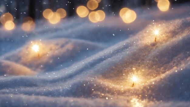 Zdjęcie magiczne błyszczące błyszczący błyszcząci i świecący śnieg luksusowe zimne wakacje tło