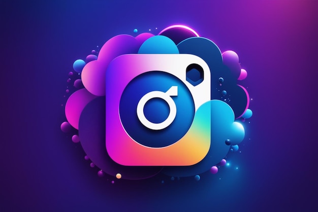 Zdjęcie magiczne tło logo instagrama