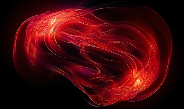 magiczny czerwony dym mistyczny efekt dymu abstrakcyjna energia wir izolowany na czarnym tle