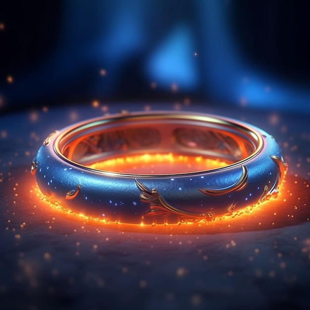 Zdjęcie magiczny pierścień z elektrycznością w stylu lochów i smoków