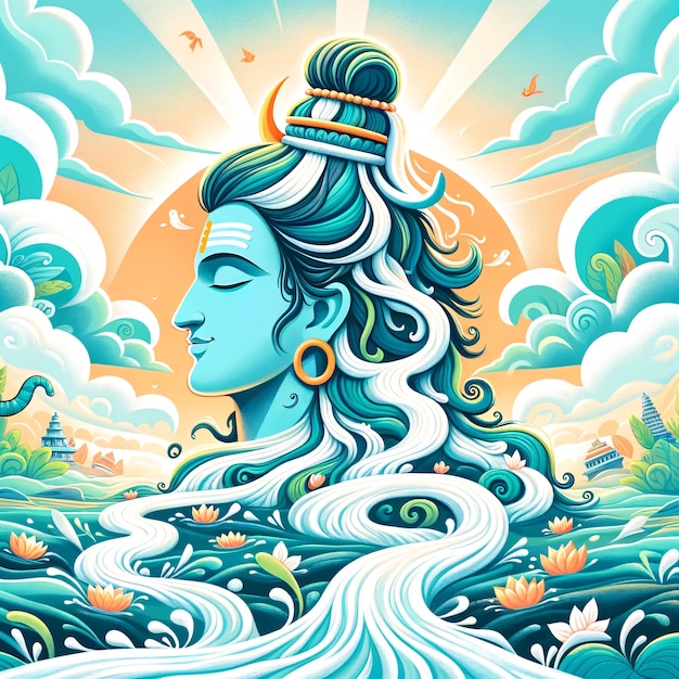 Maha Shivratri Lord Shiva Artwork Ilustracja Mahadeva