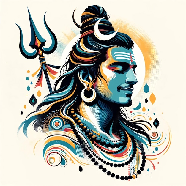 Zdjęcie maha shivratri lord shiva artwork ilustracja mahadeva