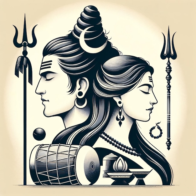 Zdjęcie maha shivratri lord shiva artwork ilustracja mahadeva