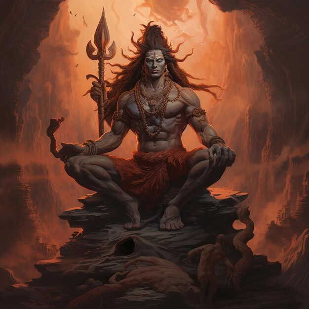 Maha Shivratri Tradycyjne hinduskie święto Poster Banner Design Template Generative Ai