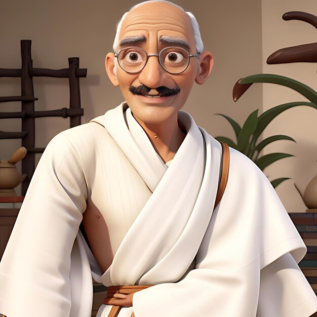 Mahatma Gandhi Indyjski bojownik o niepodległość październik Generowany AI