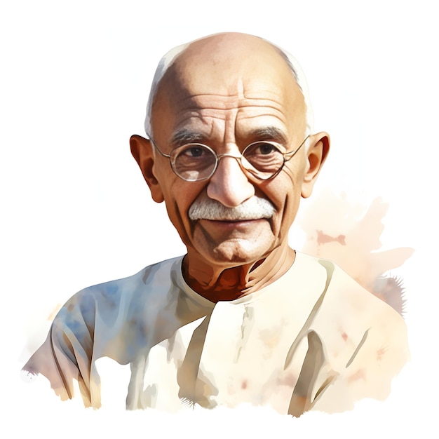 Mahatma Gandhi, indyjski bojownik o wolność Projekt akwarelowy
